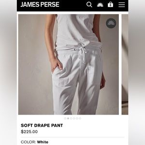 JAMES PERSE White Linen Pants, Sz 1